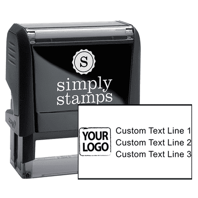 Custom 3 Line Logo Stamp - alternate view