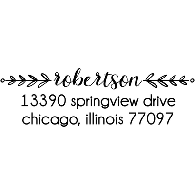 Laurel Robertson Rectangular Address Stamp
