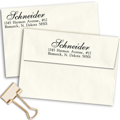 Schneider Script Address Stamp - alternate view