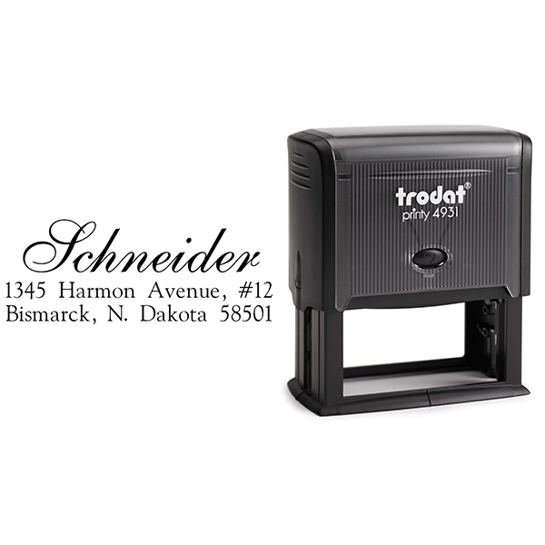 Schneider Script Address Stamp Body and Design