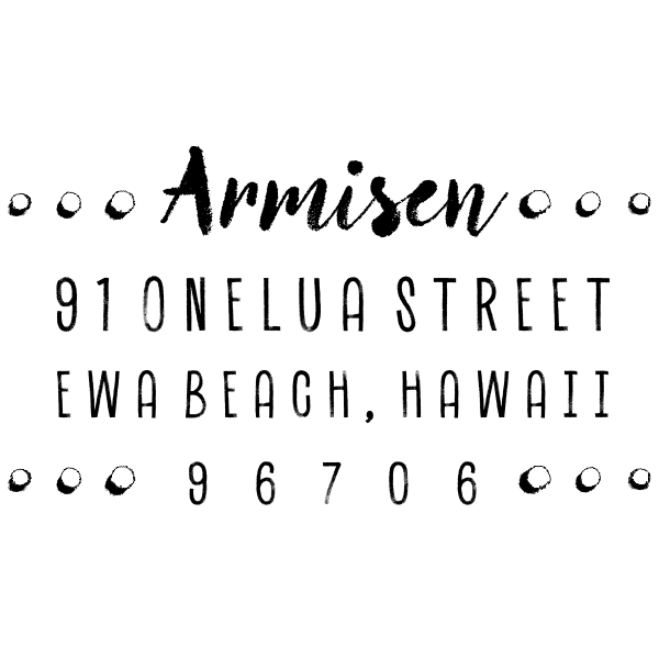 Armisen Halftone Address Stamp design