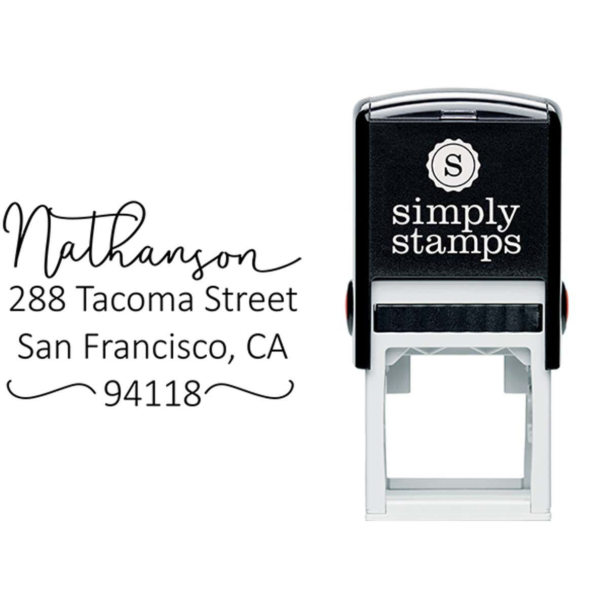 Nathanson Swash Address Stamp Body and Design