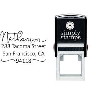 Nathanson Swash Address Stamp Body and Design