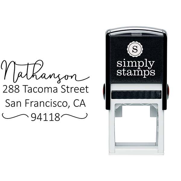 Nathanson Swash Address Stamp Body and Design
