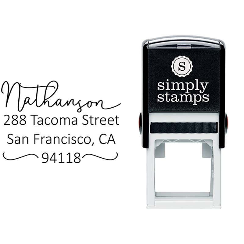 Nathanson Swash Address Stamp Body and Design