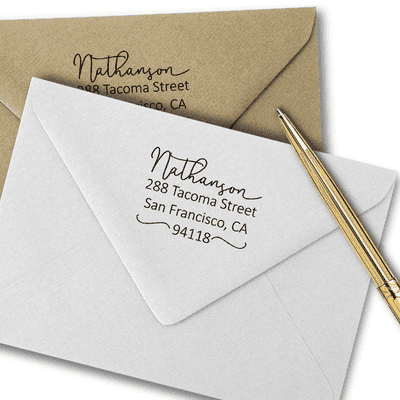 Nathanson Swash Address Stamp - alternate view