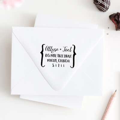Cozy Couple's Address Stamp - alternate view