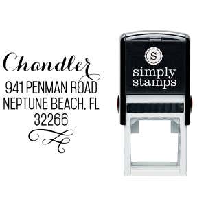 Chandler Swash Address Stamp Body and Design