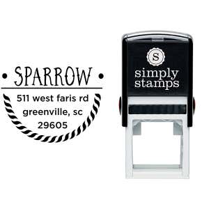 Sparrow Nautical Address Stamp Body and Design