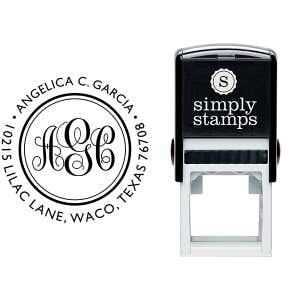 Angelica Monogram Address Stamp Body and Design