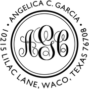Angelica Monogram Address Stamp