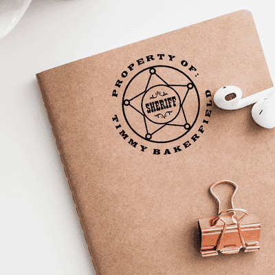 Property of Sheriff Badge Rubber Stamp - alternate view