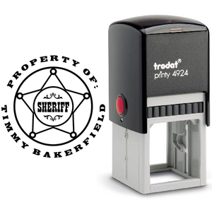 Sheriff Badge Rubber Stamp Body and Design