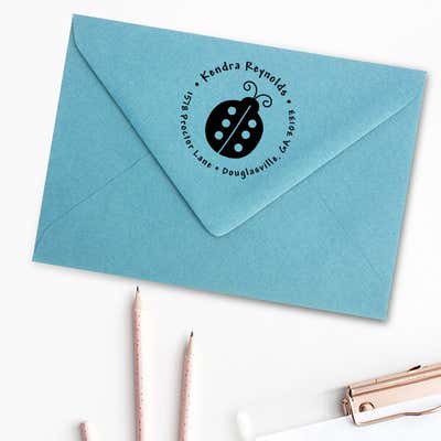 Lady Bug Return Address Stamp - alternate view