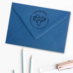 Toy Plane Return Address Stamp Imprint Example