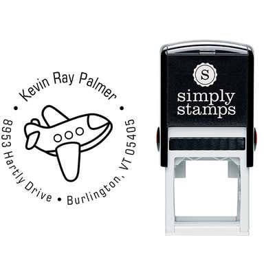 Toy Plane Return Address Stamp - alternate view