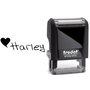 Heart Name Rubber Stamp Body and Design