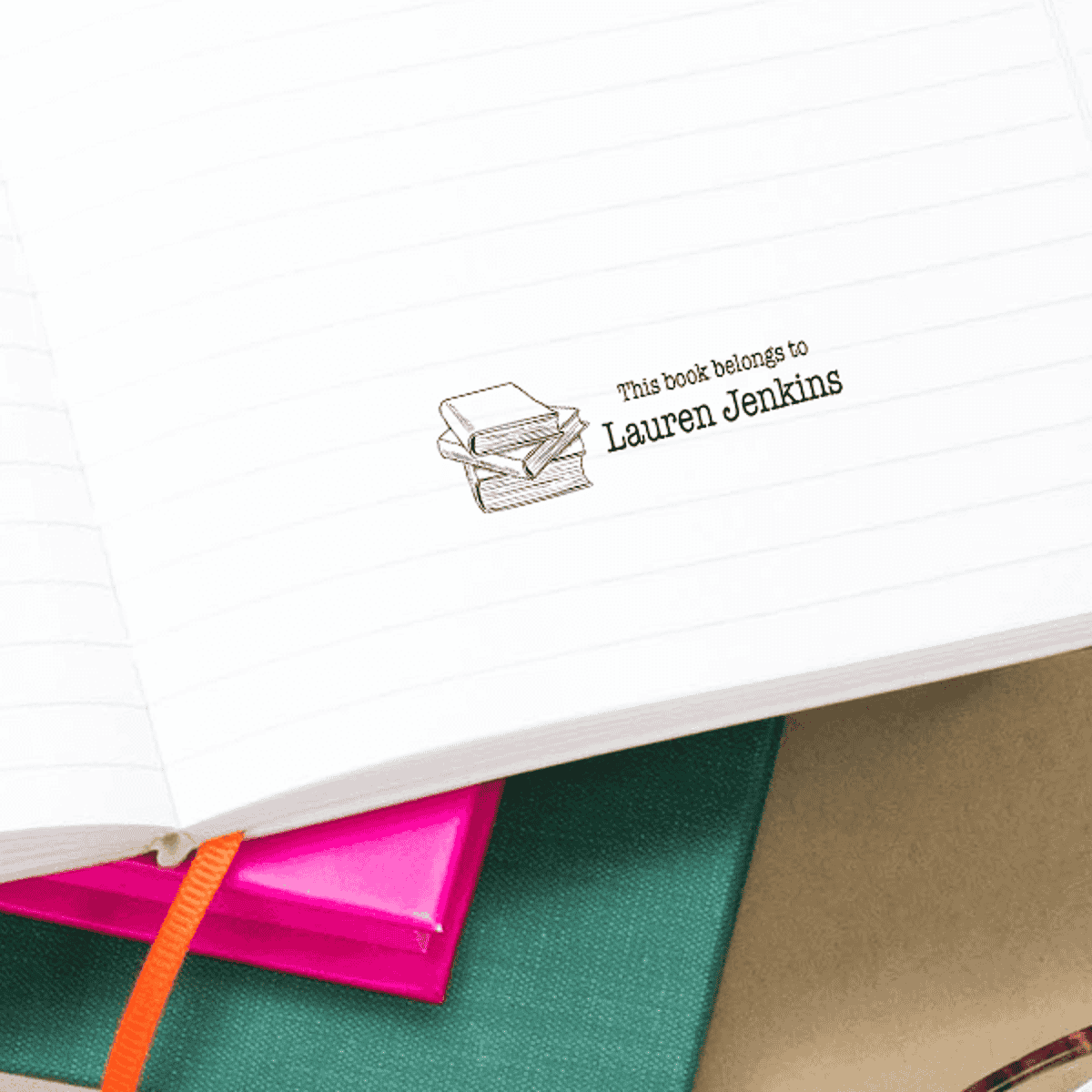 Book Belong to Custom Stamp Imprint Example