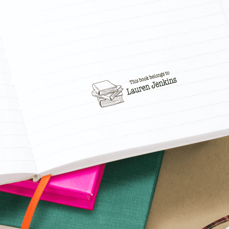 Book Belong to Custom Stamp Imprint Example