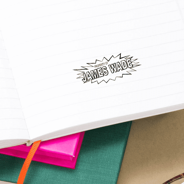 Superhero Property of Name Stamp Imprint Example