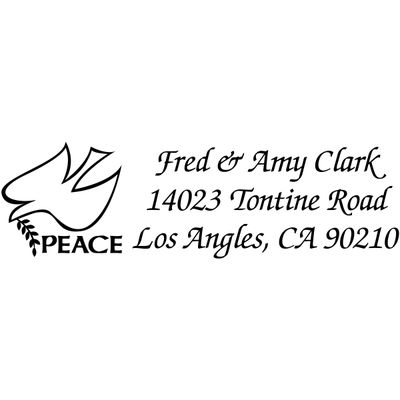 peace dove rubber address stamp design
