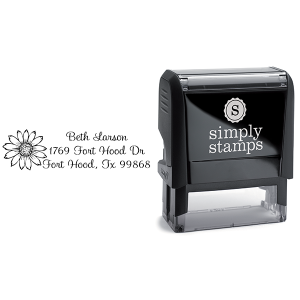 Flower Address Stamp Body and Design