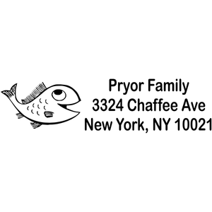Happy Cartoon Fish Custom Address Stamp