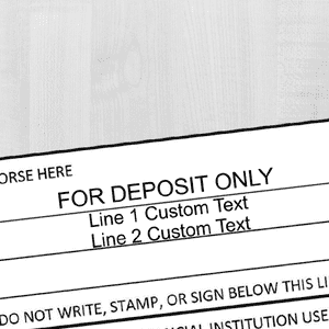 3 Line Deposit Only Stamp Imprint Example