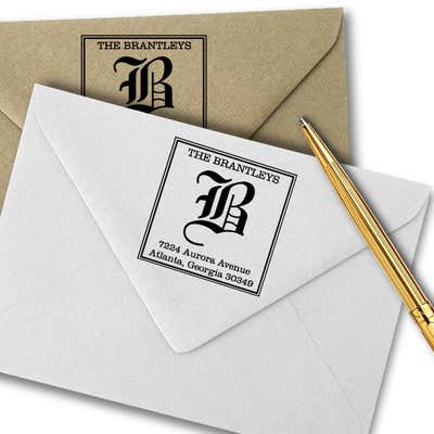 Square Letter Address Stamp - alternate view