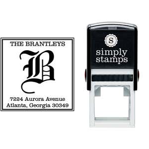 Square Letter Address Stamp Body and Design