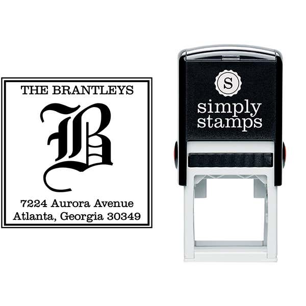Square Letter Address Stamp Body and Design