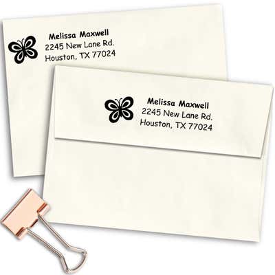 Butterfly Address Stamp - alternate view