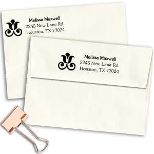 Rose Decor Address Stamp Imprint Example