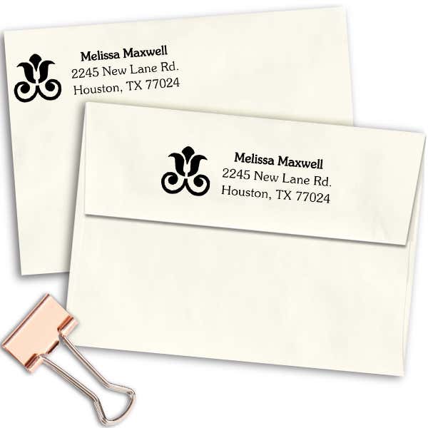 Rose Decor Address Stamp Imprint Example