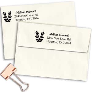 Flower Planter Address Stamp Imprint Example