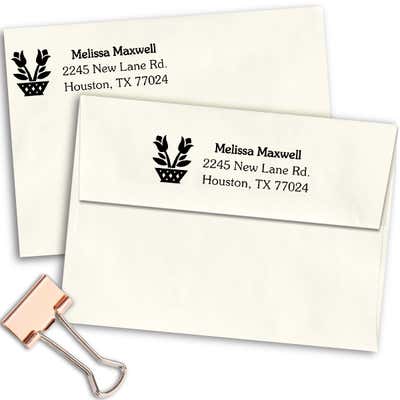 Flower Planter Address Stamp - alternate view