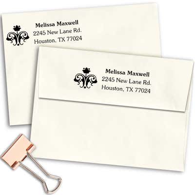 Flower Ornament Address Stamp - alternate view