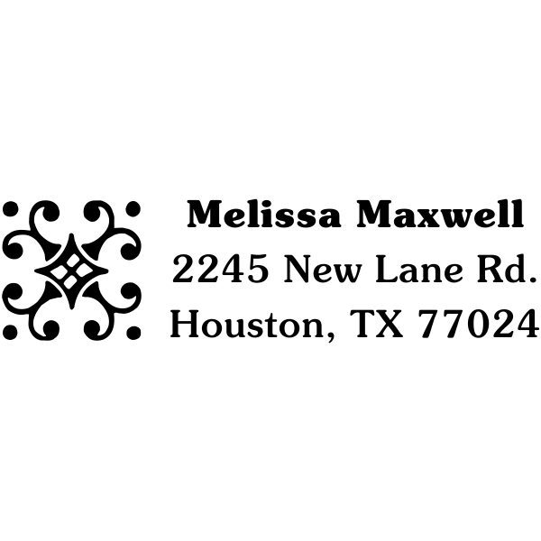 Decorative rectangle address stamp