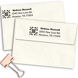 Deco Diamond Address Stamp Imprint Example
