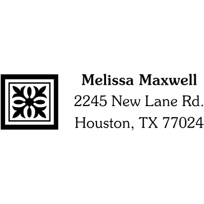 Deco Square Address Stamp