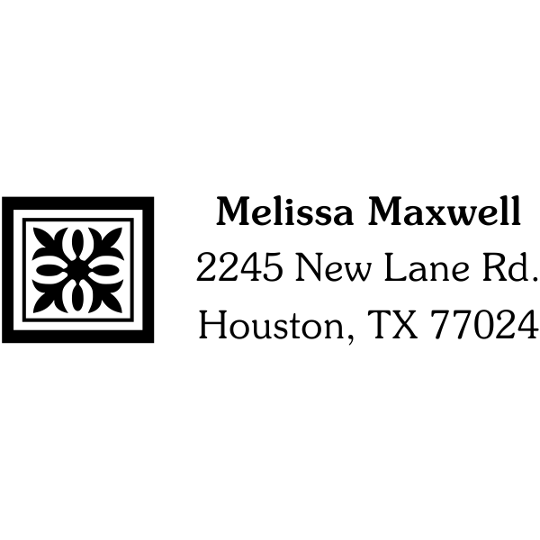 Deco Square Address Stamp Rubber Stamps
