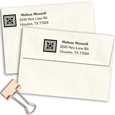 Deco Square Address Stamp - alternate view