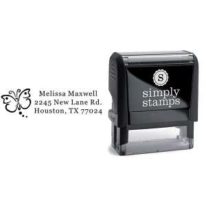 Butterfly Art Address Stamp Body and Design