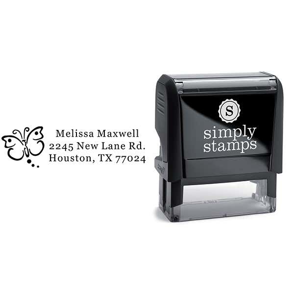 Butterfly Art Address Stamp Body and Design