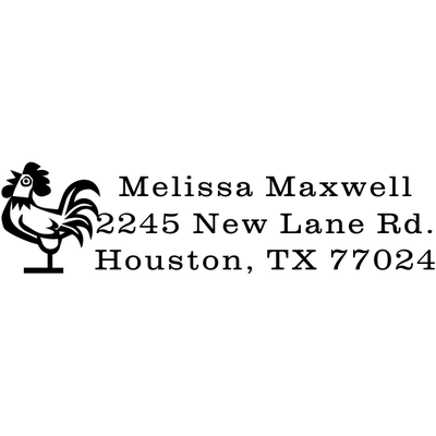 Rooster Address Stamp