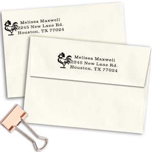 Rooster Address Stamp Imprint Example