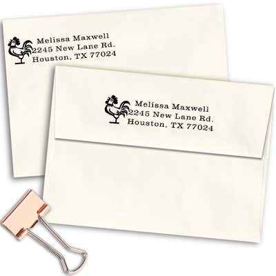 Rooster Address Stamp - alternate view