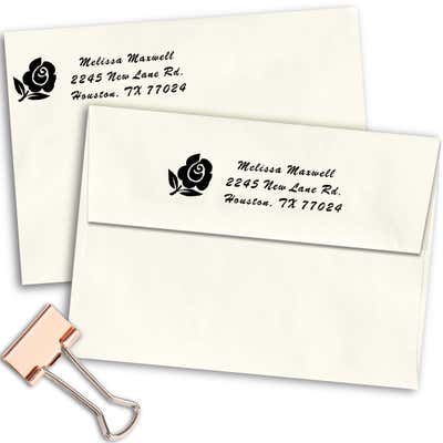Rose Bud Address Stamp - alternate view