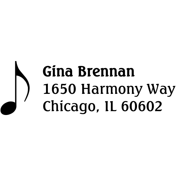 music note address stamp