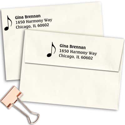 Music Note Address Stamp - alternate view